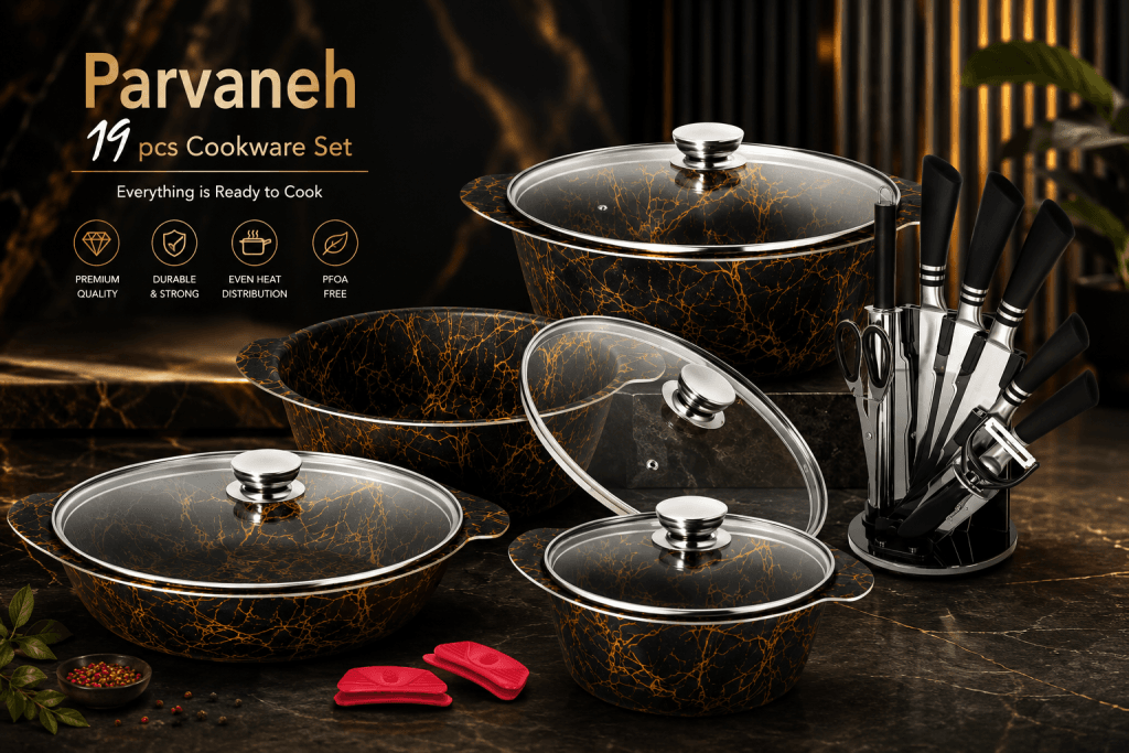 سرویس 19 پارچه پروانه با پوشش گرانیت